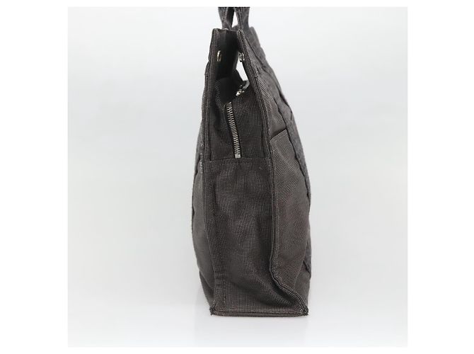 Hermès HERMES Handtasche Her Line MM Canvas Grau Silber Auth 140106 Braun - Ansicht 5