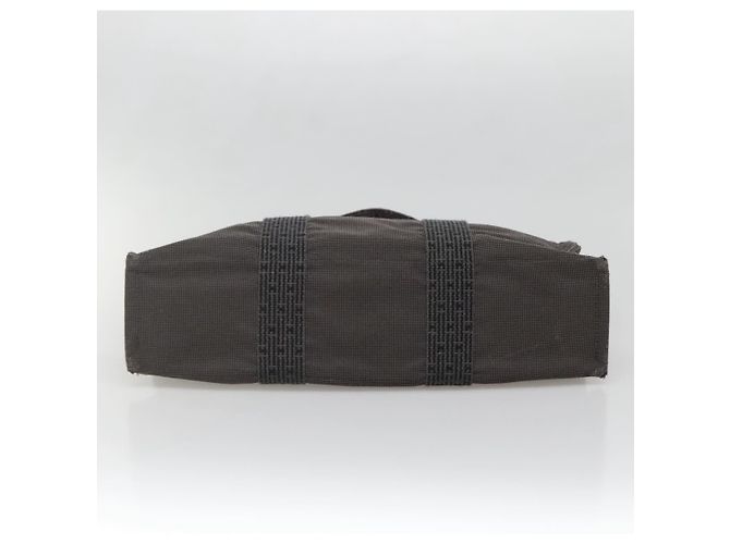 Hermès HERMES Handtasche Her Line MM Canvas Grau Silber Auth 140106 Braun - Ansicht 9