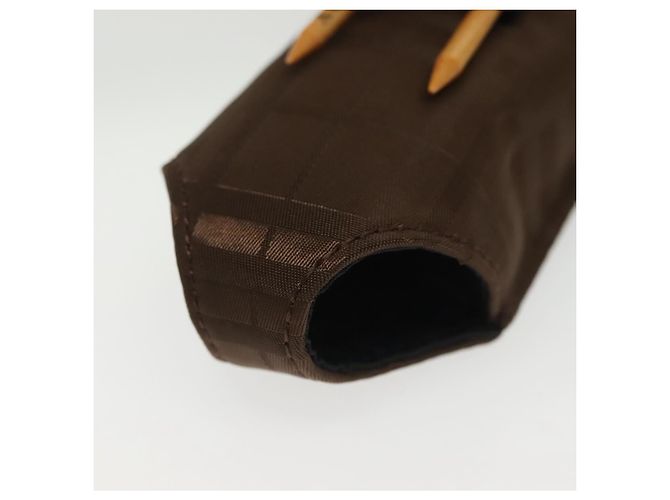 Estojo para bola de golfe BURBERRY em nylon marrom prateado autêntico 138917 - vista 11