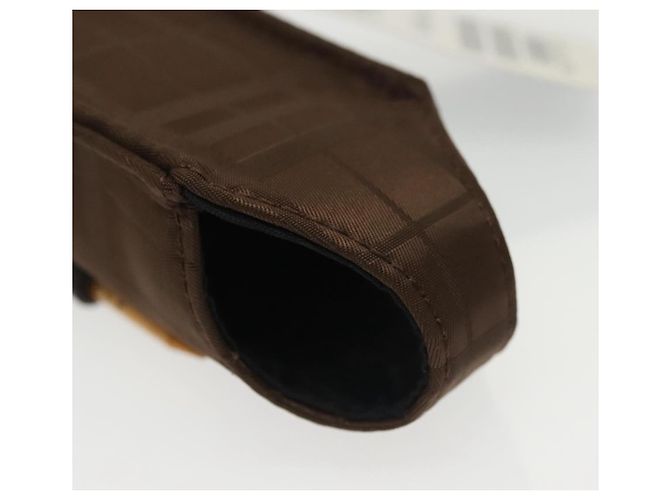Estojo para bola de golfe BURBERRY em nylon marrom prateado autêntico 138917 - vista 12