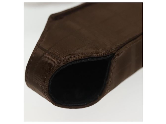 Estojo para bola de golfe BURBERRY em nylon marrom prateado autêntico 138917 - vista 13