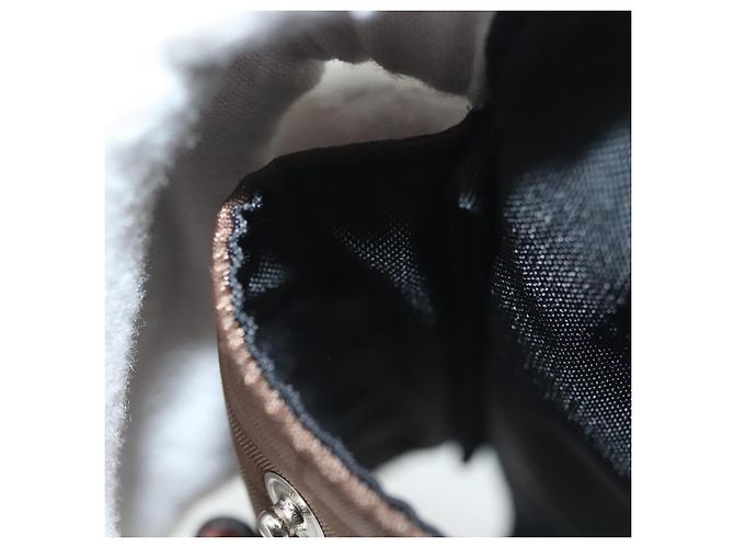 Estojo para bola de golfe BURBERRY em nylon marrom prateado autêntico 138917 - vista 17
