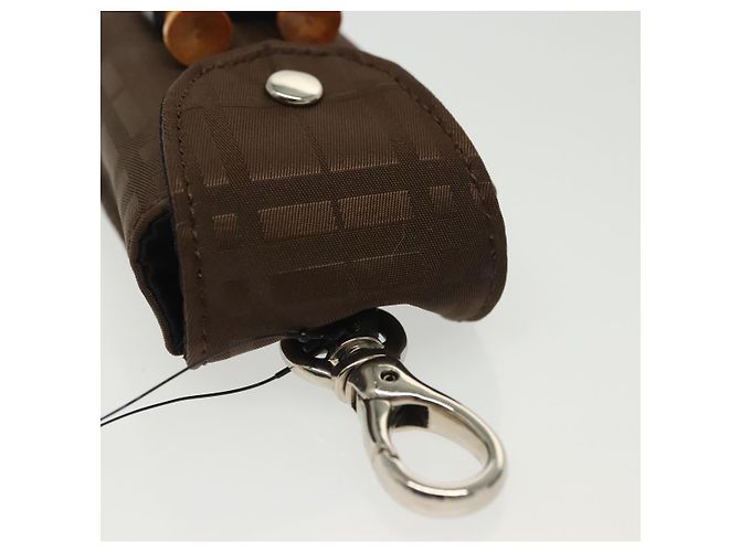 Estojo para bola de golfe BURBERRY em nylon marrom prateado autêntico 138917 - vista 6
