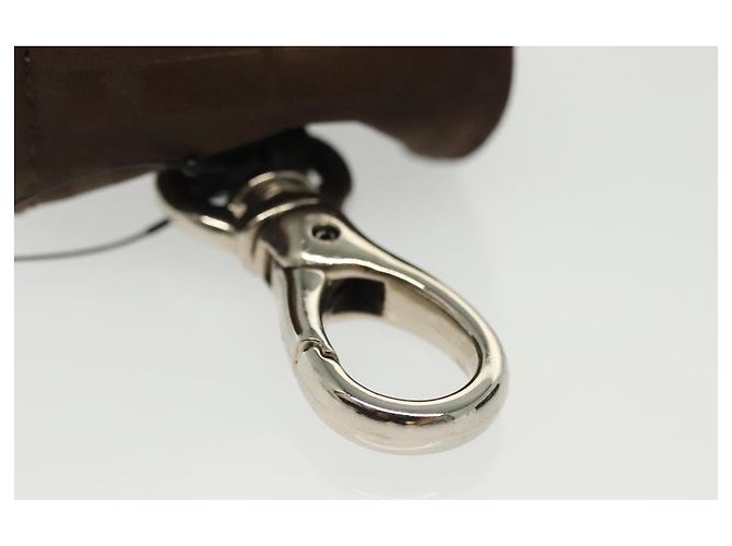 Estojo para bola de golfe BURBERRY em nylon marrom prateado autêntico 138917 - vista 7