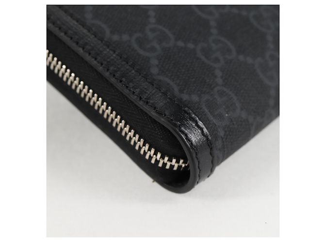 Borsa a spalla GG Supreme in PVC Nero Argento di GUCCI 724357 Auth 138571M - vista 11