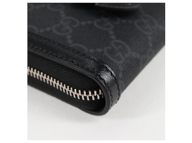 Borsa a spalla GG Supreme in PVC Nero Argento di GUCCI 724357 Auth 138571M - vista 13