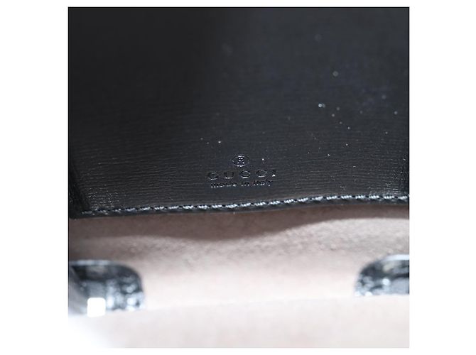 Borsa a spalla GG Supreme in PVC Nero Argento di GUCCI 724357 Auth 138571M - vista 18