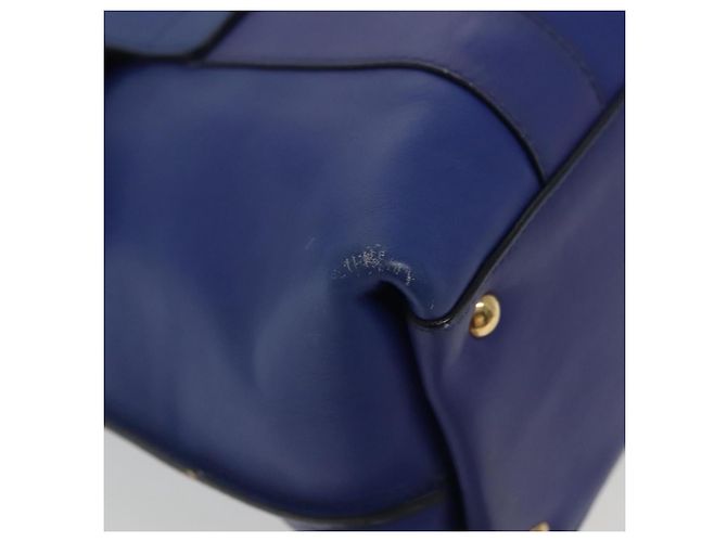 Borsa a Spalla Gancini in Pelle Blu Oro Auth BA4955 di Salvatore Ferragamo D'oro - vista 10