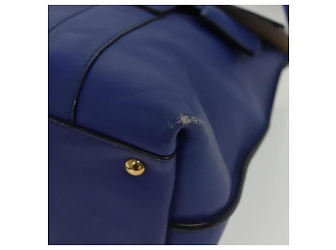 Borsa a Spalla Gancini in Pelle Blu Oro Auth BA4955 di Salvatore Ferragamo D'oro - vista 11
