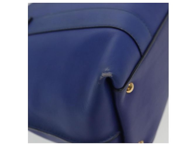Borsa a Spalla Gancini in Pelle Blu Oro Auth BA4955 di Salvatore Ferragamo D'oro - vista 12
