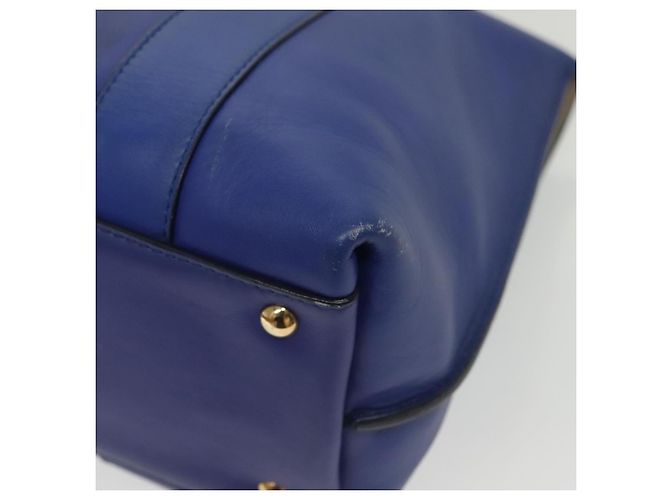 Borsa a Spalla Gancini in Pelle Blu Oro Auth BA4955 di Salvatore Ferragamo D'oro - vista 13