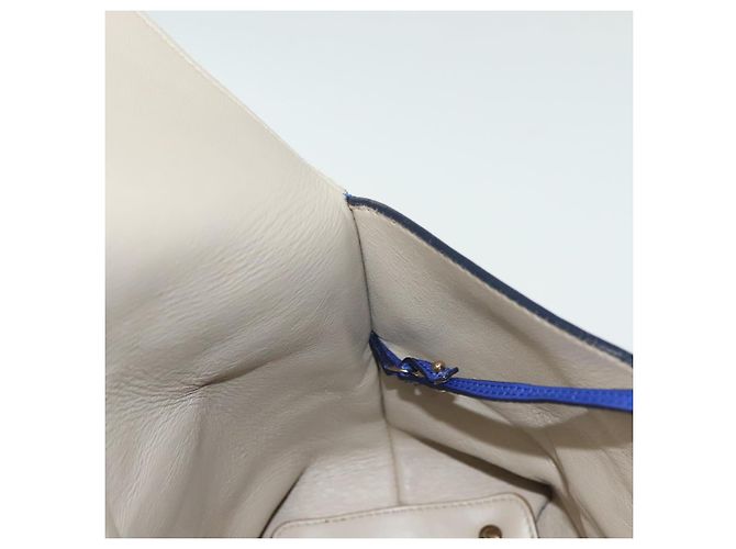Borsa a Spalla Gancini in Pelle Blu Oro Auth BA4955 di Salvatore Ferragamo D'oro - vista 18