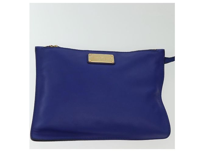 Borsa a Spalla Gancini in Pelle Blu Oro Auth BA4955 di Salvatore Ferragamo D'oro - vista 21