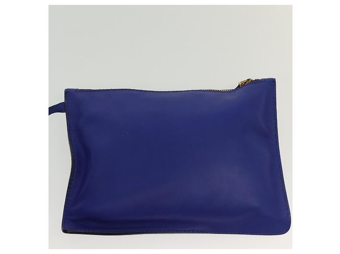 Borsa a Spalla Gancini in Pelle Blu Oro Auth BA4955 di Salvatore Ferragamo D'oro - vista 22