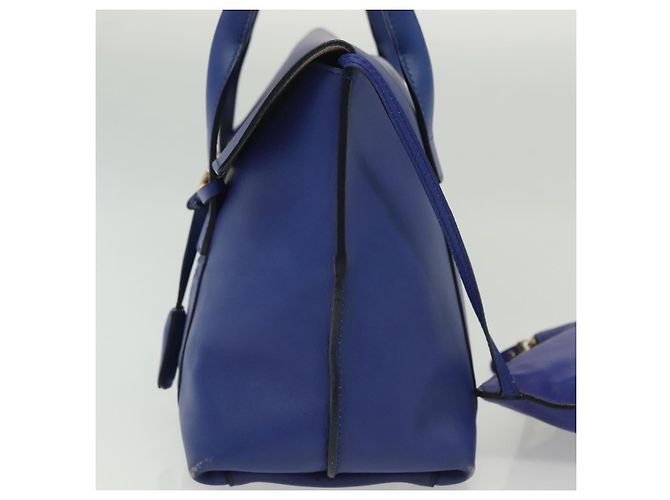 Borsa a Spalla Gancini in Pelle Blu Oro Auth BA4955 di Salvatore Ferragamo D'oro - vista 4