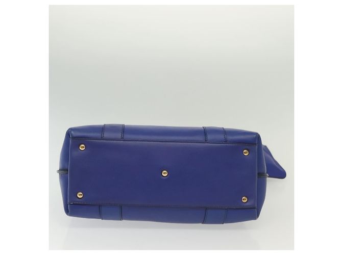 Borsa a Spalla Gancini in Pelle Blu Oro Auth BA4955 di Salvatore Ferragamo D'oro - vista 9