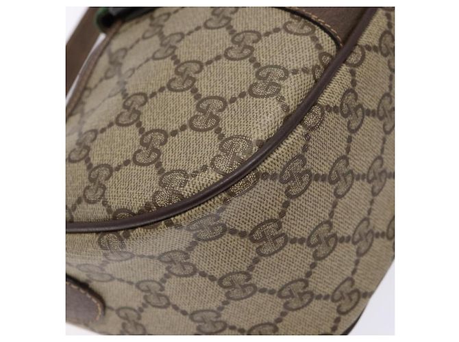 Borsa a Spalla Gucci GG Supreme Web Sherry Line Beige Oro 89 02 032 Auth 138841 D'oro - vista 11