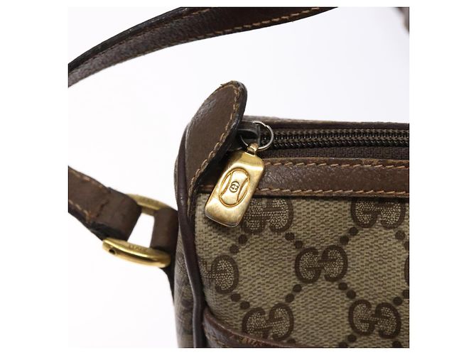 Borsa a Spalla Gucci GG Supreme Web Sherry Line Beige Oro 89 02 032 Auth 138841 D'oro - vista 15