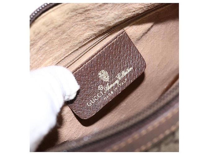 Borsa a Spalla Gucci GG Supreme Web Sherry Line Beige Oro 89 02 032 Auth 138841 D'oro - vista 16