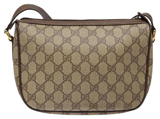Borsa a Spalla Gucci GG Supreme Web Sherry Line Beige Oro 89 02 032 Auth 138841 D'oro - vista 3