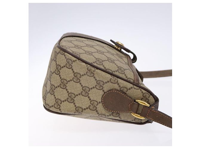 Borsa a Spalla Gucci GG Supreme Web Sherry Line Beige Oro 89 02 032 Auth 138841 D'oro - vista 4