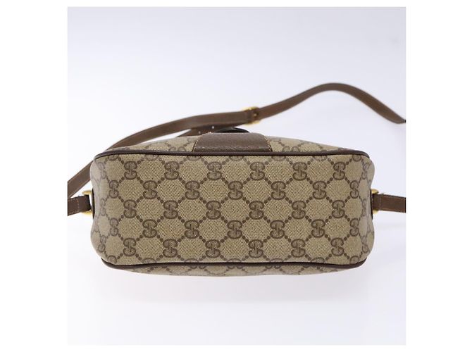 Borsa a Spalla Gucci GG Supreme Web Sherry Line Beige Oro 89 02 032 Auth 138841 D'oro - vista 9