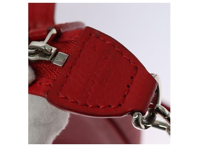 LOUIS VUITTON Parnasea Esan Ciel Borsa a Spalla in Pelle Rossa M94448 LV Auth 139078 Rosso - vista 16