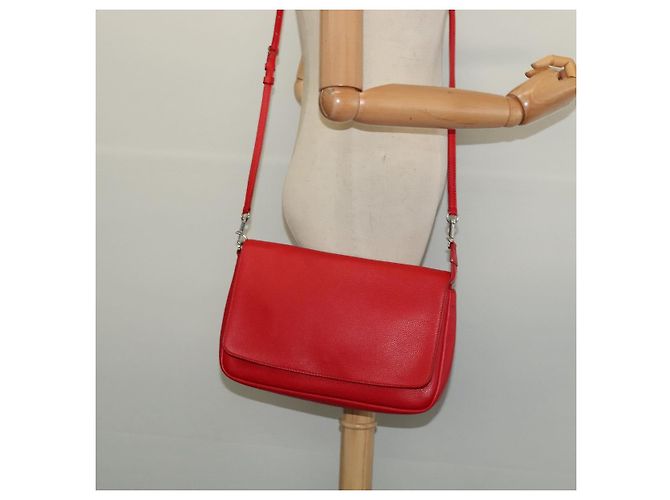 LOUIS VUITTON Parnasea Esan Ciel Borsa a Spalla in Pelle Rossa M94448 LV Auth 139078 Rosso - vista 25