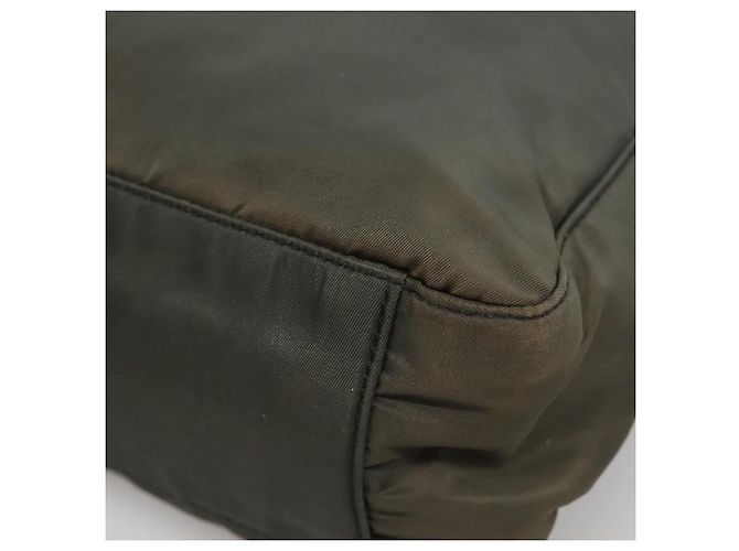 PRADA Tote Bag aus Nylon Khaki Silber authentisch bs28692 - Ansicht 10