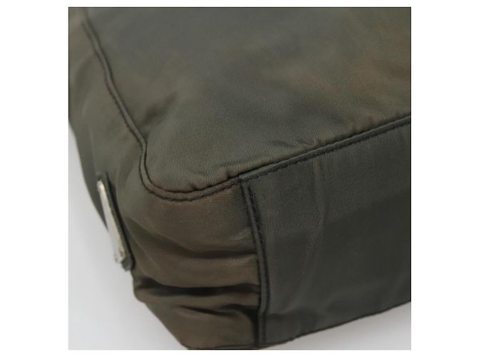 PRADA Tote Bag aus Nylon Khaki Silber authentisch bs28692 - Ansicht 11