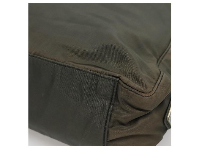PRADA Tote Bag aus Nylon Khaki Silber authentisch bs28692 - Ansicht 12