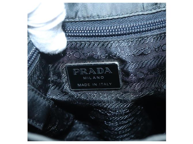 PRADA Tote Bag aus Nylon Khaki Silber authentisch bs28692 - Ansicht 16