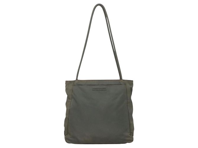 PRADA Tote Bag aus Nylon Khaki Silber authentisch bs28692 - Ansicht 2
