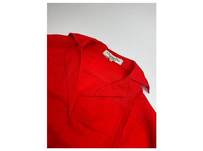 Camicia Vintage Dior Rossa M Rosso - vista 5