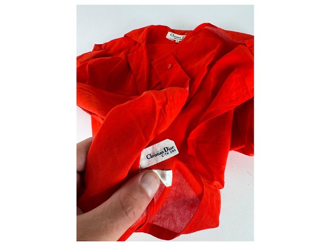 Camicia Vintage Dior Rossa M Rosso - vista 9