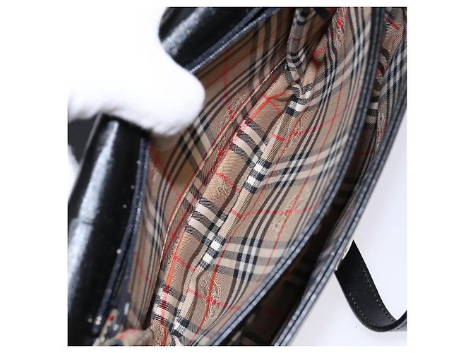 Autre Marque Borsa a Spalla Burberrys in Pelle Oro e Nero Auth BA5110 D'oro - vista 19