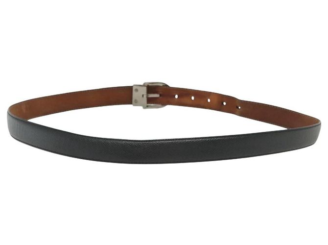 LOUIS VUITTON Cintura Taiga Classica 49,2" Nera LV Auth 138132 Nero - vista 2