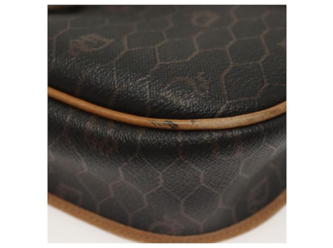Borsa a spalla in tela a nido d'ape PVC nera e oro Christian Dior Auth 135069 Nero D'oro - vista 11