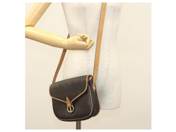 Borsa a spalla in tela a nido d'ape PVC nera e oro Christian Dior Auth 135069 Nero D'oro - vista 21