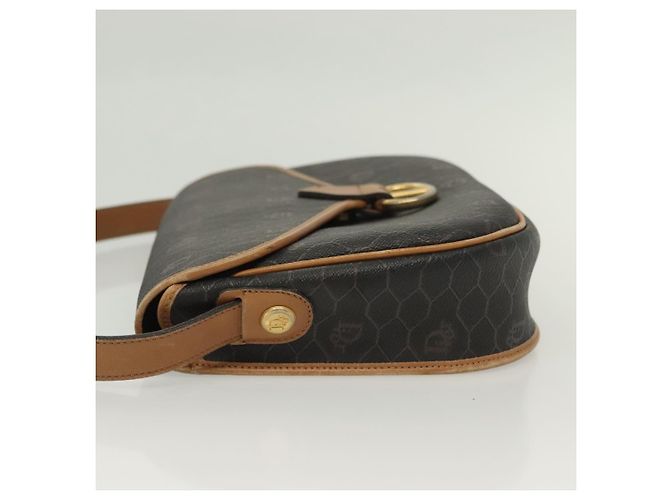 Borsa a spalla in tela a nido d'ape PVC nera e oro Christian Dior Auth 135069 Nero D'oro - vista 5
