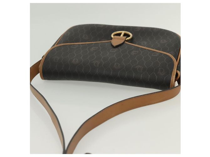 Borsa a spalla in tela a nido d'ape PVC nera e oro Christian Dior Auth 135069 Nero D'oro - vista 6