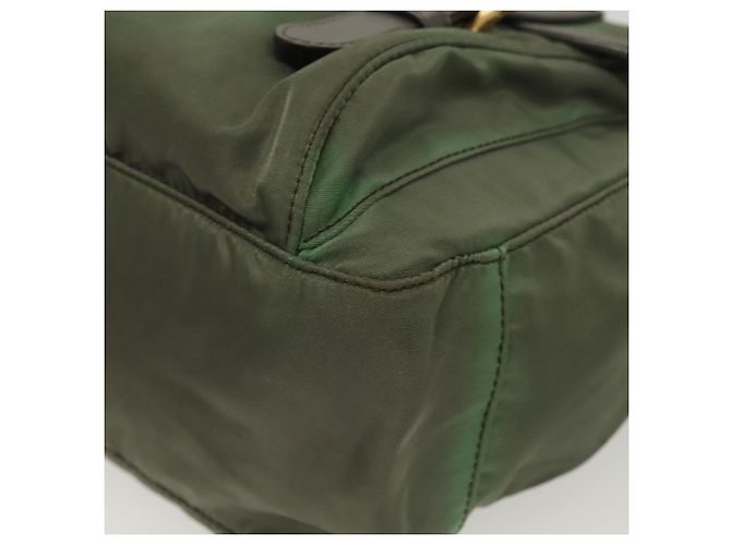 Borsa a Spalla PRADA Nylon Kaki Oro Auth 138636 D'oro Cachi - vista 11
