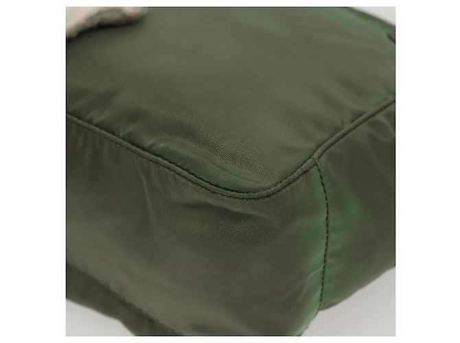 Borsa a Spalla PRADA Nylon Kaki Oro Auth 138636 D'oro Cachi - vista 13