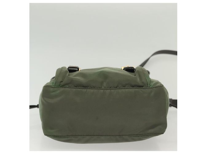 Borsa a Spalla PRADA Nylon Kaki Oro Auth 138636 D'oro Cachi - vista 9