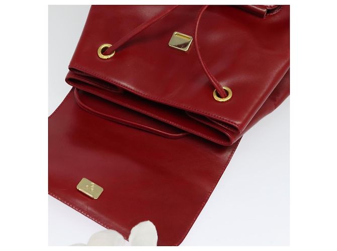 Zaino Vala in pelle rossa e oro Auth 138862 di Salvatore Ferragamo - vista 15
