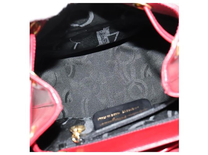 Zaino Vala in pelle rossa e oro Auth 138862 di Salvatore Ferragamo - vista 17