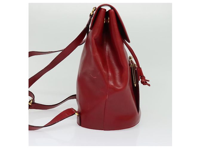 Zaino Vala in pelle rossa e oro Auth 138862 di Salvatore Ferragamo - vista 5