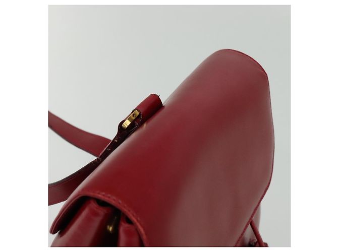 Zaino Vala in pelle rossa e oro Auth 138862 di Salvatore Ferragamo - vista 6