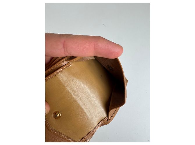 Triomphe Céline Vintage Celine Paris Monogram Leather wallet beige brown - view 7