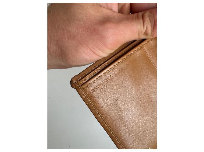 Triomphe Céline Vintage Celine Paris Monogram Leather wallet beige brown - view 9